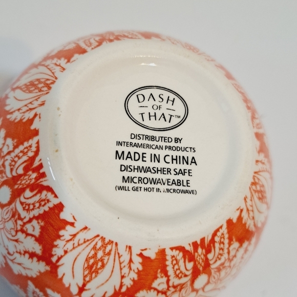 Dash OF That Orange Embossed Raised Intricate‎ Large Mug and Bowl Set - Picture 4 of 8